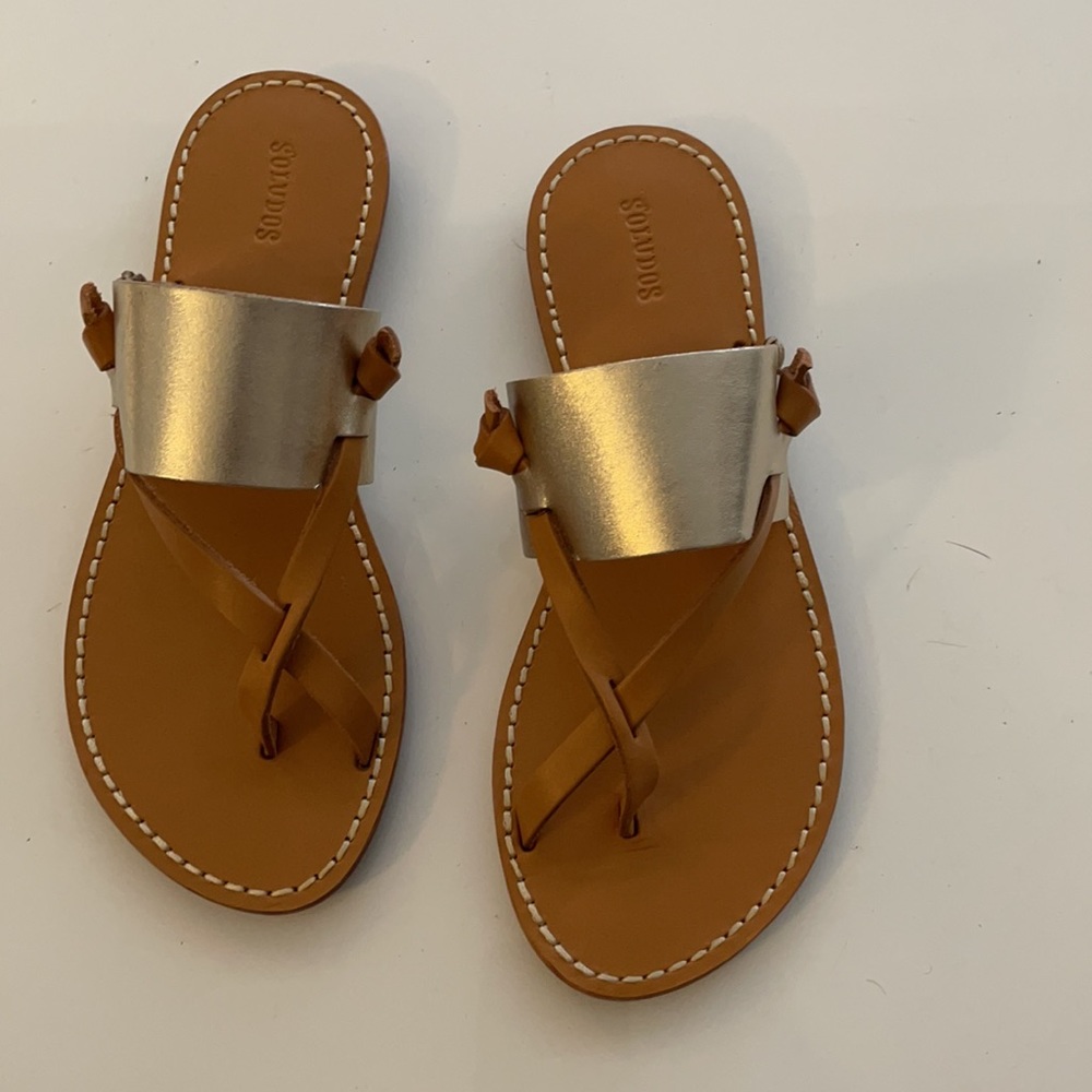 NIB Soludos Women's Leather Thong Sandals
